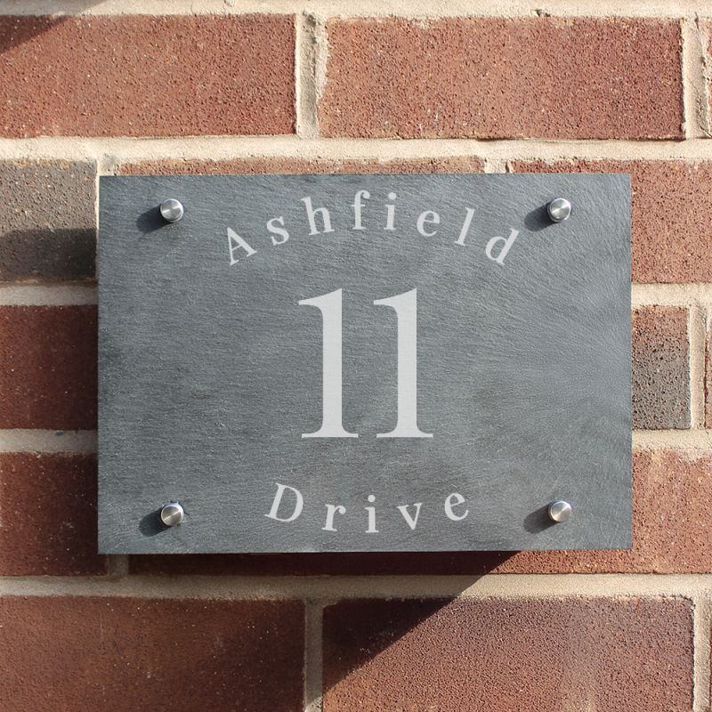 Personalised House Number Slate Sign