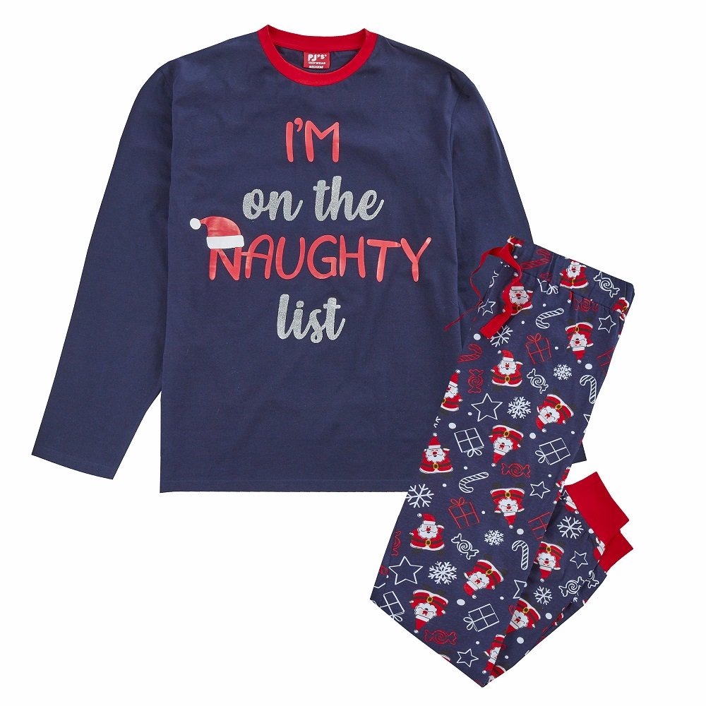Matching I'm on the naughty list Pj's men's womens