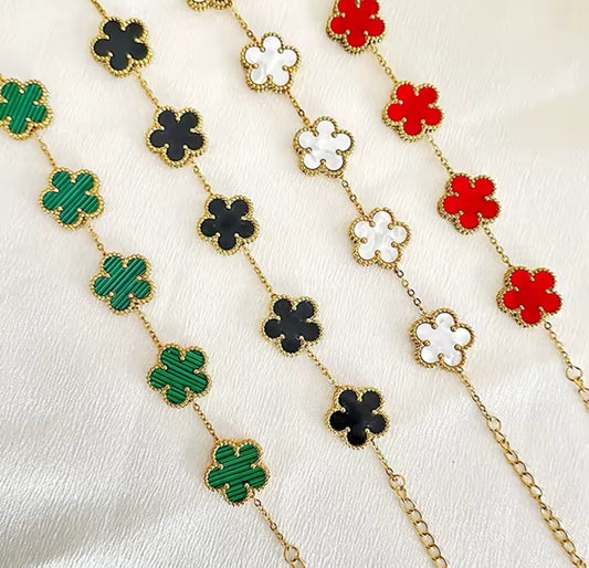 Inspired four leaf clover bracelet
