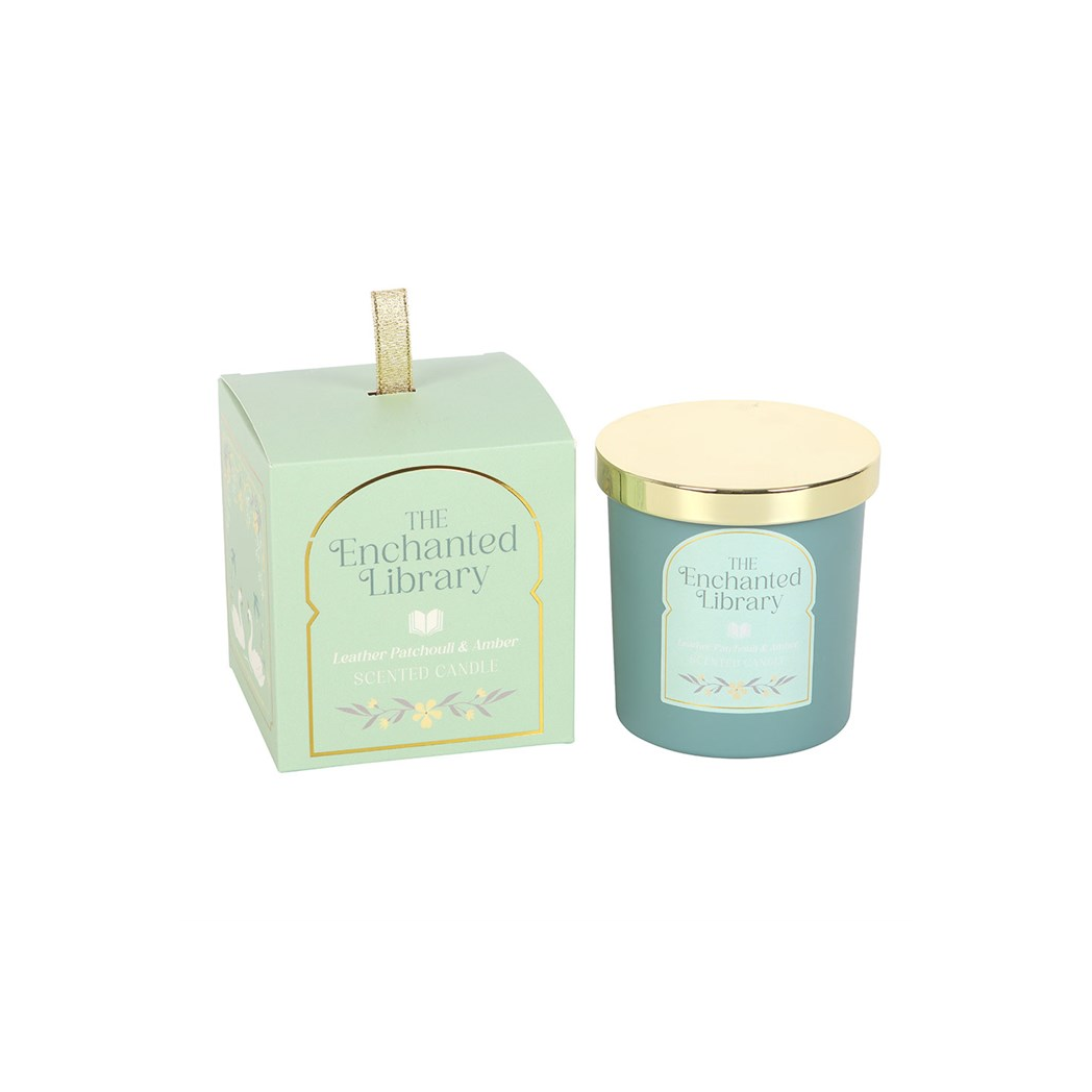 The Enchanted Library Leather, Patchouli & Amber Candle