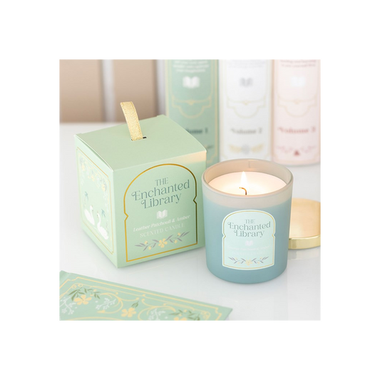 The Enchanted Library Leather, Patchouli & Amber Candle