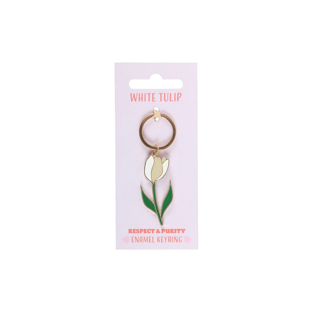 White Tulip Keyring