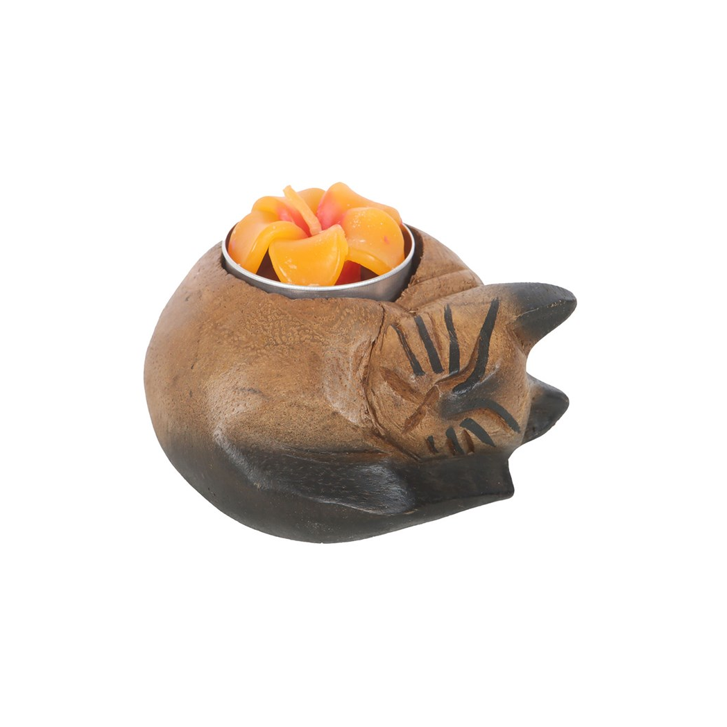 Curled Cat Tealight Holder