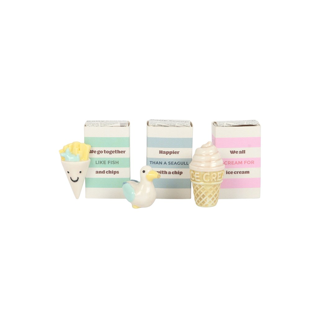 Set of 24 Seagull and Ice Cream Token Gifts in Display